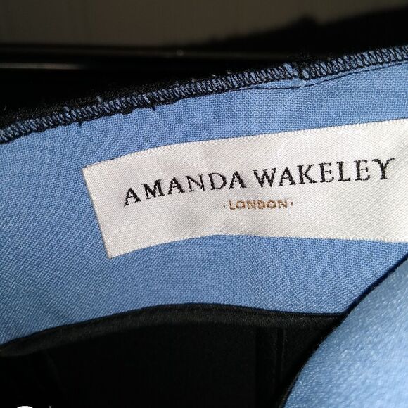 Amanda Wakeley Sz 6 black/blue pencil skirt - Picture 3 of 11